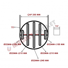 Neodyum Izgara Seperatör - Ø250 mm | Manyetik Elek Mıknatıs