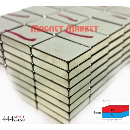 Boy 20mm X En 15mm X Kalınlık 4 mm Neodymium Magnet